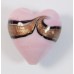 1 Murano Glass Pastel Dark Pink with Aventurine Ricciola 20mm Heart Bead