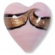 1 Murano Glass Pastel Dark Pink with Aventurine Ricciola 20mm Heart Bead 1 Murano Glass Pastel Dark Pink with Aventurine Ricciola 20mm Heart Bead