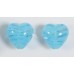 2 Murano Glass Filigrine Light Blue 12mm Heart Beads