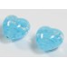 2 Murano Glass Filigrine Light Blue 12mm Heart Beads