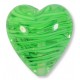 1 Murano Glass Filigrine Green 20mm Heart Bead 1 Murano Glass Filigrine Green 20mm Heart Bead