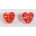 2 Murano Glass Filigrine Red 12mm Heart Beads