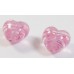 2 Murano Glass Filigrine Light Pink 12mm Heart Beads