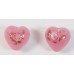 2 Murano Glass Opal Nile Pink with Aventurine & Rose Flower 12mm Heart Beads
