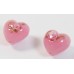 2 Murano Glass Opal Nile Pink with Aventurine & Rose Flower 12mm Heart Beads