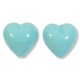 2 Murano Glass Pastel Light Turquoise Blue 12mm Heart Beads 2 Murano Glass Pastel Light Turquoise Blue 12mm Heart Beads