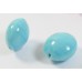 1 Murano Glass Pastel Light Turquoise Blue 13mm Lentil Bead