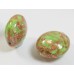 1 Murano Glass Pastel Nile Green with Aventurine 13mm Lentil Bead