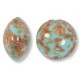 1 Murano Glass Pastel Light Turquoise with Aventurine 13mm Lentil Bead