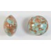 1 Murano Glass Pastel Light Turquoise with Aventurine 13mm Lentil Bead