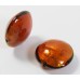 1 Murano Glass Gold Foiled Dark Topaz 20mm Lentil Bead
