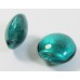 1 Murano Glass Gold Foiled Verde Marino 20mm Lentil Bead
