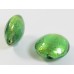 1 Murano Glass Gold Foiled Medium Aquamarine 20mm Lentil Bead