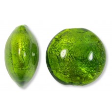 1 Murano Glass Gold Foiled Dark Erba 20mm Lentil Bead 1 Murano Glass Gold Foiled Dark Erba 20mm Lentil Bead