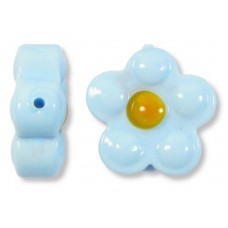 1 Murano Glass Aquamarine 20mm Flower Bead 1 Murano Glass Aquamarine 20mm Flower Bead