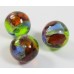 1 Murano Glass White Gold Foiled Multicoloured 14mm Round Bead