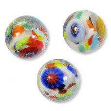 1 Murano Glass Multicoloured with Millefoire 12mm Round Bead 1 Murano Glass Multicoloured with Millefoire 12mm Round Bead