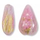 1 Murano Glass Gold Foiled Latticino Millefiore Rose 20mm Pear Drop Bead 1 Murano Glass Gold Foiled Latticino Millefiore Rose 20mm Pear Drop Bead
