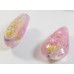 1 Murano Glass Gold Foiled Latticino Millefiore Rose 20mm Pear Drop Bead