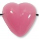1 Murano Glass Opaque Pink 20mm Side Drilled Heart Bead
