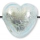 1 Murano Glass Light Aquamarine Silver Foiled 20mm Side Drilled Heart Bead 1 Murano Glass Light Aquamarine Silver Foiled 20mm Side Drilled Heart Bead