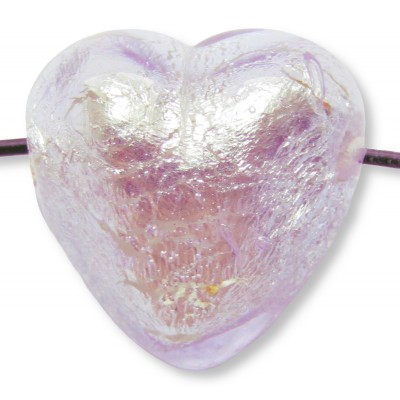 1 Murano Glass Light Aquamarine Silver Foiled 20mm Side Drilled Heart Bead 1 Murano Glass Light Aquamarine Silver Foiled 20mm Side Drilled Heart Bead