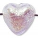 1 Murano Glass Light Aquamarine Silver Foiled 20mm Side Drilled Heart Bead