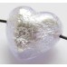 1 Murano Glass Light Aquamarine Silver Foiled 20mm Side Drilled Heart Bead