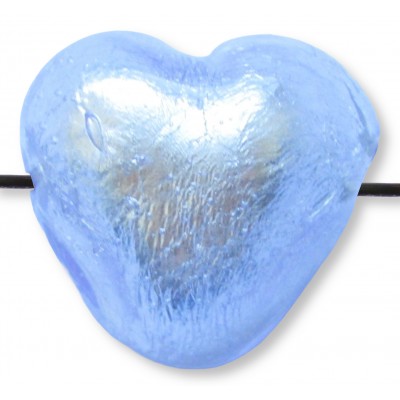 1 Murano Glass Alexandrite Silver Foiled 20mm Side Drilled Heart Bead 1 Murano Glass Alexandrite Silver Foiled 20mm Side Drilled Heart Bead