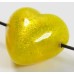1 Murano Glass Ginger Spice Yellow Gold Foiled 20mm Side Drilled Heart Bead