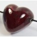 1 Murano Glass Dark Ruby Red Gold Foiled 20mm Side Drilled Heart Bead
