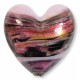 1 Murano Glass White Gold Foiled Rose Swish 20mm Heart Bead 1 Murano Glass White Gold Foiled Rose Swish 20mm Heart Bead