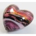 1 Murano Glass White Gold Foiled Rose Swish 20mm Heart Bead