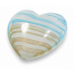 1 Murano Glass White with Turquoise and Aventurine Filigrine 20mm Heart Bead