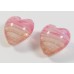 2 Murano Glass White with Rose and Aventurine Filigrine 14mm Hearts
