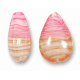 1 Murano Glass White with Rose and Aventurine Filigrine 20mm Pear Drop Bead 1 Murano Glass White with Rose and Aventurine Filigrine 20mm Pear Drop Bead