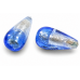 1 Murano Glass Silver Foiled Bicolour 20mm Drop Bead Light & Dark Sapphire