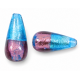 1 Murano Glass Silver Foiled Bicolour 20mm Drop Bead Mid Aqua & Light Amethyst 1 Murano Glass Silver Foiled Bicolour 20mm Drop Bead Mid Aqua & Light Amethyst