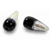 1 Murano Glass Silver Foiled Bicolour 20mm Drop Bead Black & Clear 1 Murano Glass Silver Foiled Bicolour 20mm Drop Bead Black & Clear