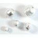 1 Murano Glass  Crystal Silver Foiled 14mm Round Bead