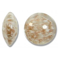 1 Murano Glass Sommerso White 20mm Lentil Bead 1 Murano Glass Sommerso White 20mm Lentil Bead