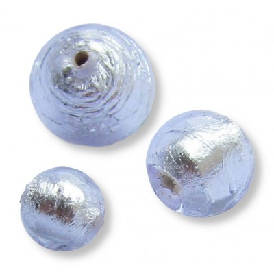 10 Murano Glass Silver Foiled Alexandrite 10mm Round Beads