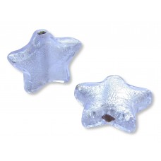 2  Murano Glass Alexandrite Silver Foiled Star 15mm Beads 