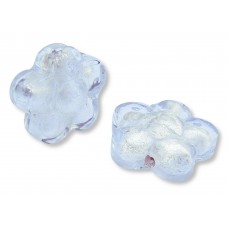 2 Murano Glass Alexandrite Silver Foiled 15mm Flower Beads 2 Murano Glass Alexandrite Silver Foiled 15mm Flower Beads