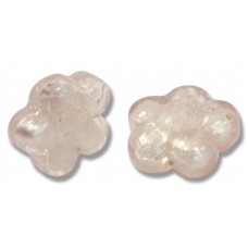2 Murano Glass Pale Pink Silver Foiled 15mm Flower Beads