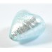 1 Murano Glass Aquamarine Silver Foiled 20mm Heart 