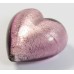 1 Murano Glass Light Amethyst Silver Foiled 20mm Heart 