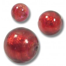 1 Murano Glass Rubino Gold Foiled 14mm Round Bead
