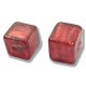 2 Murano Glass Rubino Gold Foiled 8mm Cube Beads
