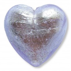 1 Murano Glass Silver Foiled Alexandrite 20mm Heart 1 Murano Glass Silver Foiled Alexandrite 20mm Heart